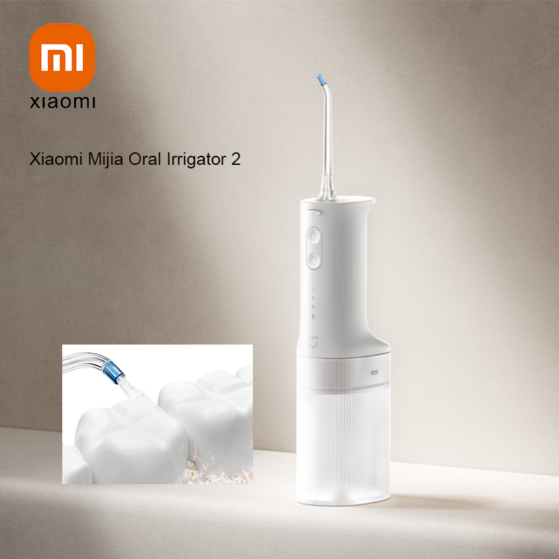 Xiaomi Mijia 口腔洗浄器 2、ポータブル電動ウォーターフロッサー 200ml Type-C 充電 3 モード歯/歯茎洗浄 2 ノズル
