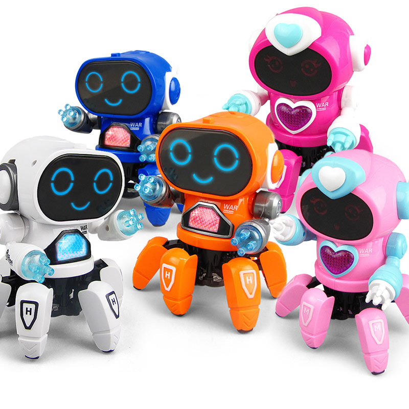 ダンス 6 本爪の魚ロボット 電子玩具 ペット 面白い 音楽付きウォーキング ライト付きインタラクションおもちゃ 子供 男の子 誕生日プレゼント用
