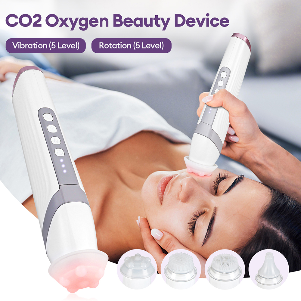 4 ヒント CO2 バブルペンアクアスキンフェイスクレンジングスパ美容機器 CO2 ポッドマッサージポータブル酸素バブル美顔機