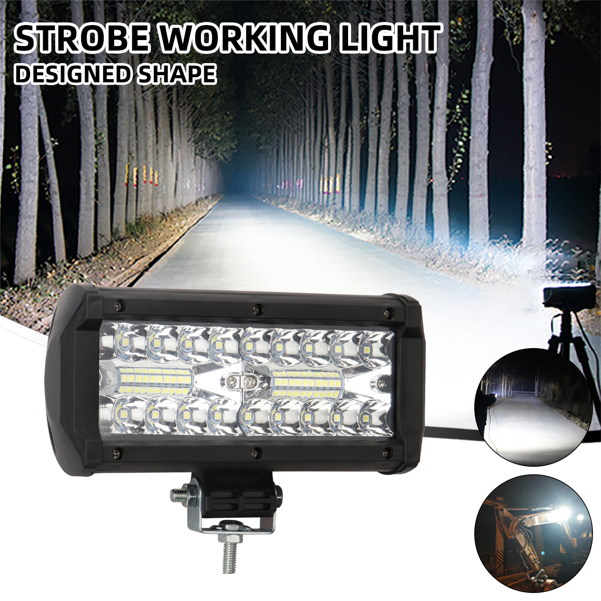 2 個車作業ライトスポットフラッドビーム LED ライトバー 12V 24V ユニバーサルトラック車 SUV 4 × 4 ボート SUV ATV UTV 駆動ヘッドライト