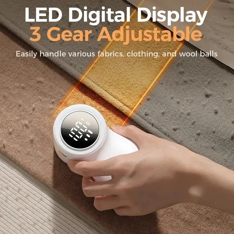 ミニ電動毛玉トリマースマート LED デジタルディスプレイ生地糸くずリムーバー USB 充電ポータブルプロフェッショナル高速家庭用