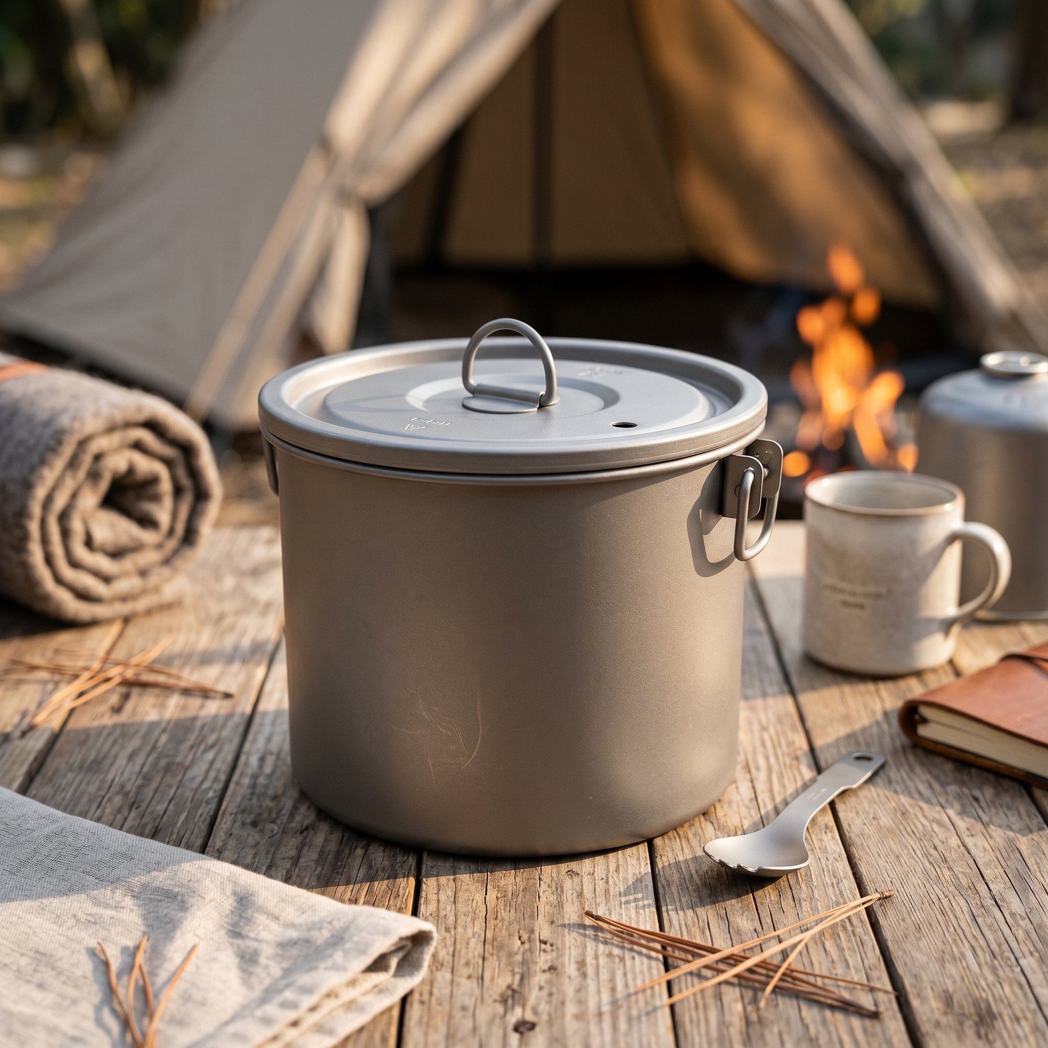 多機能キャンプ-kochtopf均一加熱ポータブル炊飯器屋外蒸し器ポット家庭用またはバックパッキング用