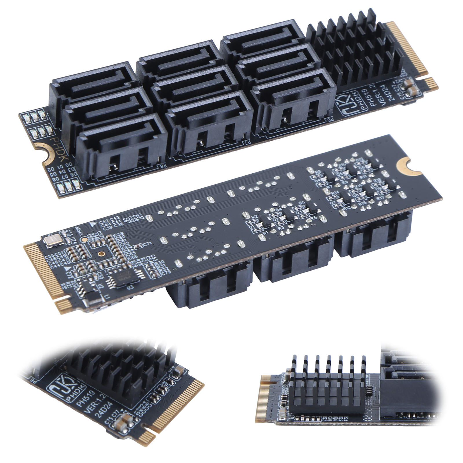 M.2 M KEY Nvme から 9 ポート SATA 3.0 アダプタ 6Gbps M.2 NVME から SATA 3.0 コンバータハードディスク容量デスクトップ PC 用
