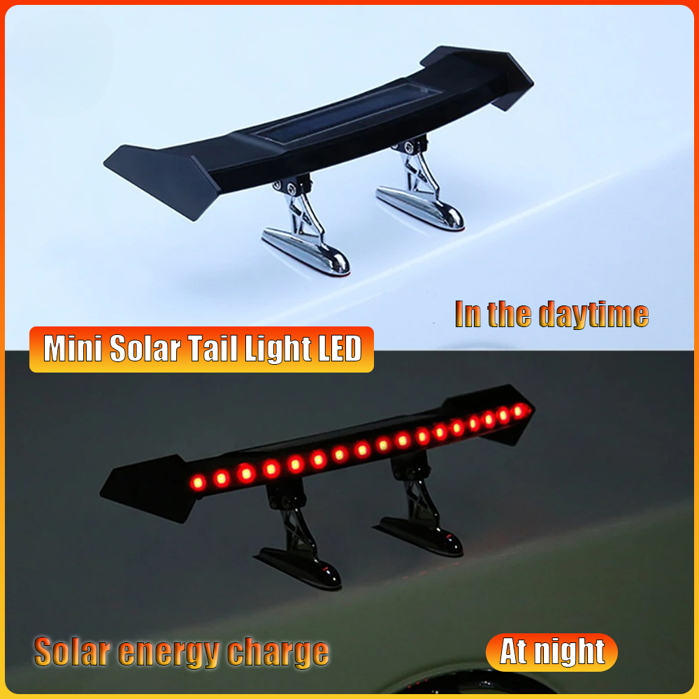 ユニバーサルミニソーラーテールライト LED 車リアスポイラー点滅警告防水ウィングスマートセンサー修正されたアクセサリー