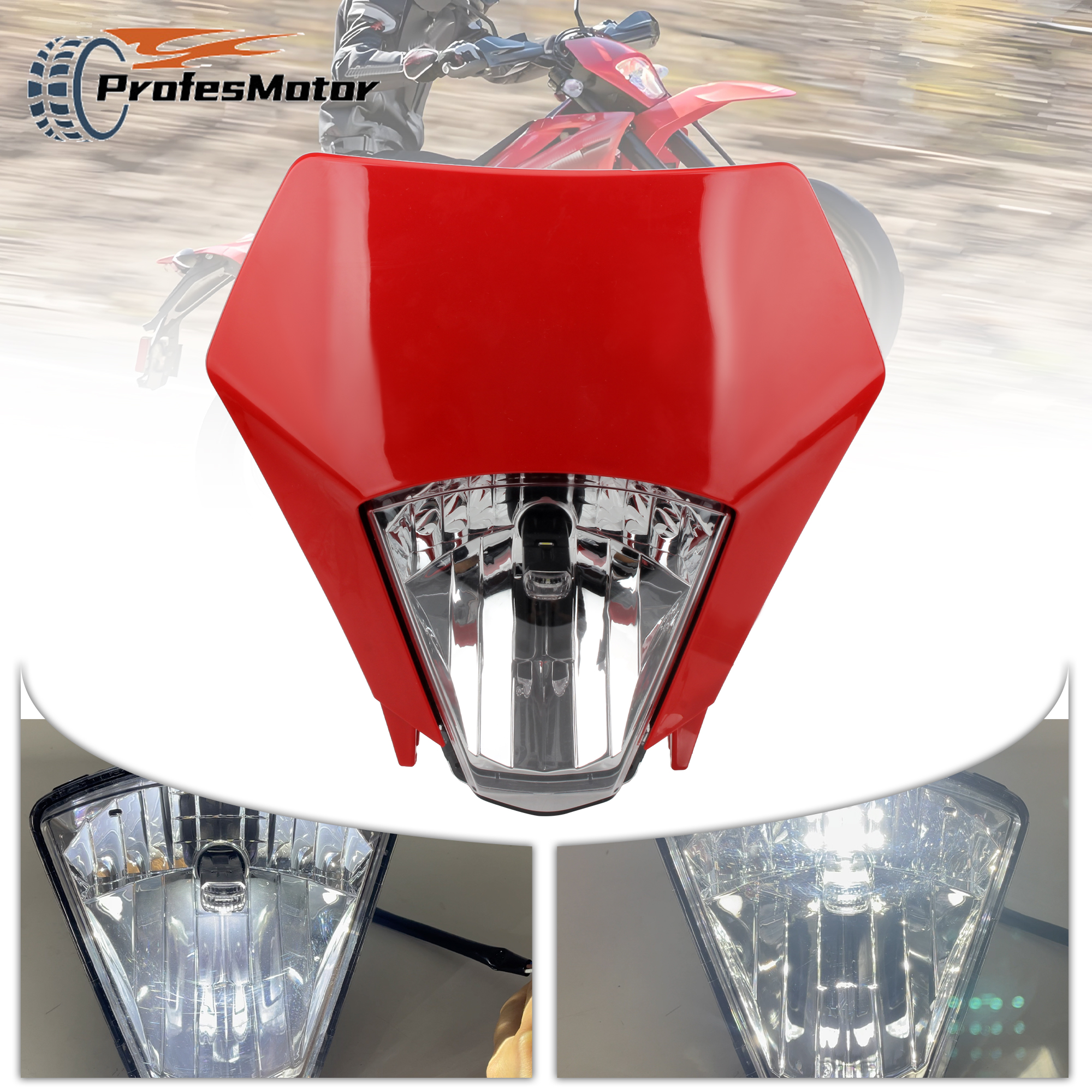 オートバイ LED ヘッドランプフェアリングガスガス EX EC 300 350F 400F 450F 500F SM700 2024 2025 エンデューロモトクロスヘッドライトアクセサリー
