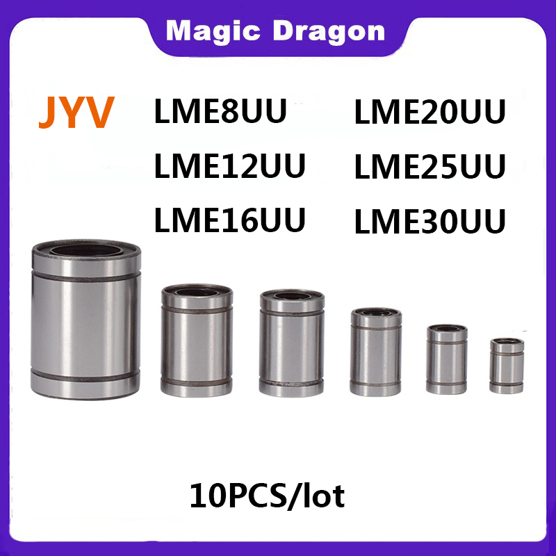 10 ピース/ロット JYV ヨーロッパリニアベアリング LME8UU LME12UU LME16UU LME20UU LME25UU LME30UU スライディングシャフトボールブッシュ高品質