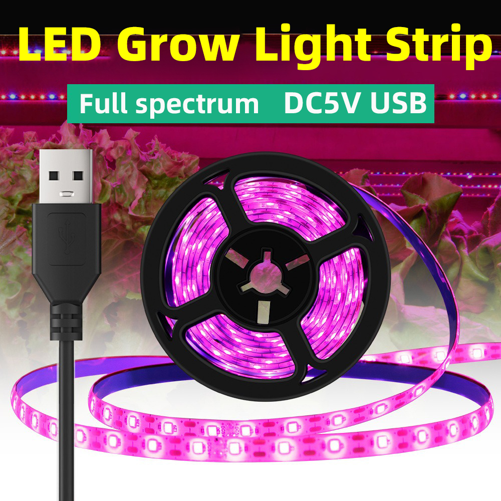 5V USB Led 植物育成ライトフルスペクトル水耕栽培ランプ屋内植物温室花種子フィトランプストリップ