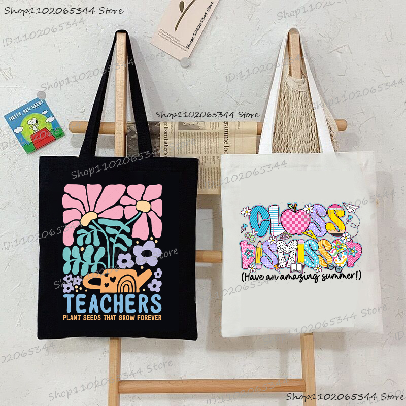 キャンバス 教師 ギフト ショルダーバッグ 教師 ボヘミアン フローラル ファッション トートバッグ 「Teachers Plant Seeds Tha Grow Forever」 キャンバス ハンドバッグ
