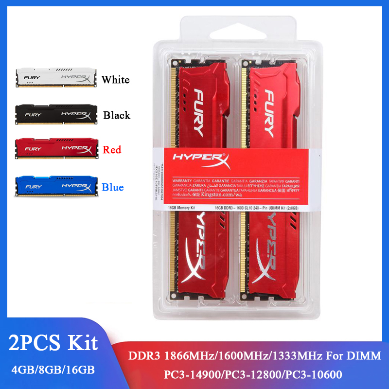 Memoria DDR3 8GB (2x4GB) 16GB (2x8GB) キット RAM 1866MHz 1600MHz 1333MHz デスクトップ RAM 240 ピン 1.5V DIMM PC3-12800 14900 Fury RAM