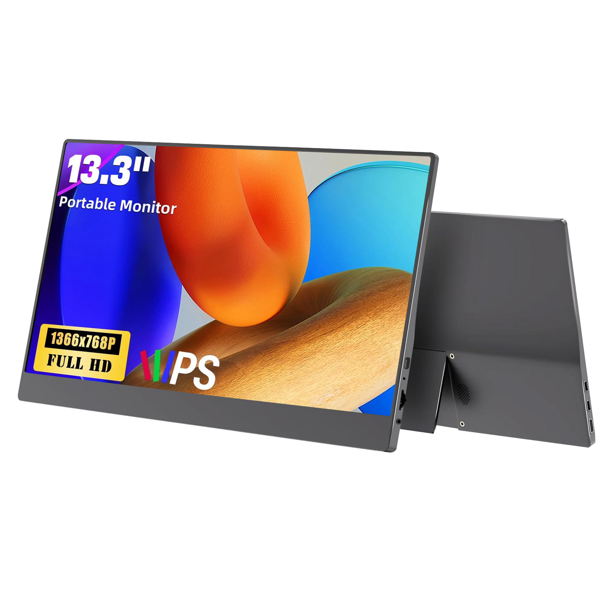 AHXJKA 13.3 インチゲーミングポータブルモニター HD IPS 72%sRGB 16:9 1000:1 Type-C ミニ HDMI 付きテレビ電話ラップトップ PS4/5 XBox PS4/5
