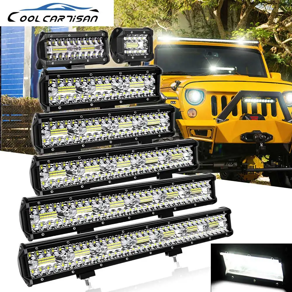 LED ワークライトライトバーフラッド LED コンボビームスポットライト LED 12v 24v 6000 k 4x4 オフロード車のトラック ATV SUV 4/7/9/12/15/20 インチ