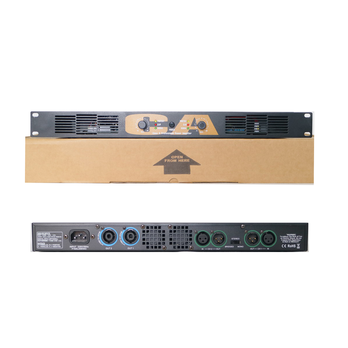 Pro Speaker Power Amplifier 5200W 4 Channel Digital AMP CA Series Dual Ch 1800 Watts 1U 19 Inch
