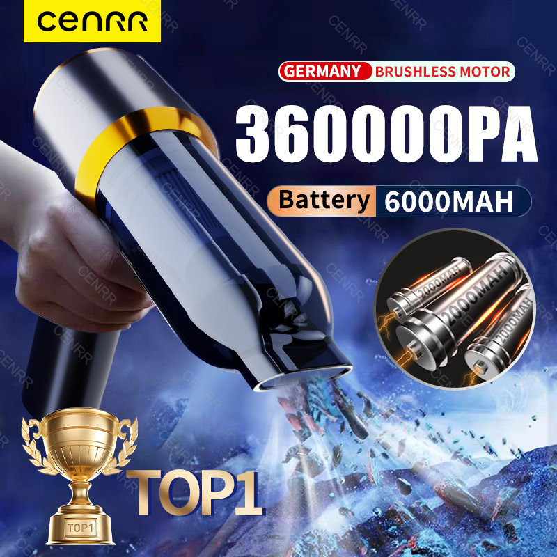 CENRR ミニ車掃除機 360000PA 強力なワイヤレスコードレス車クリーナーハンドヘルド洗浄機ポータブル掃除機