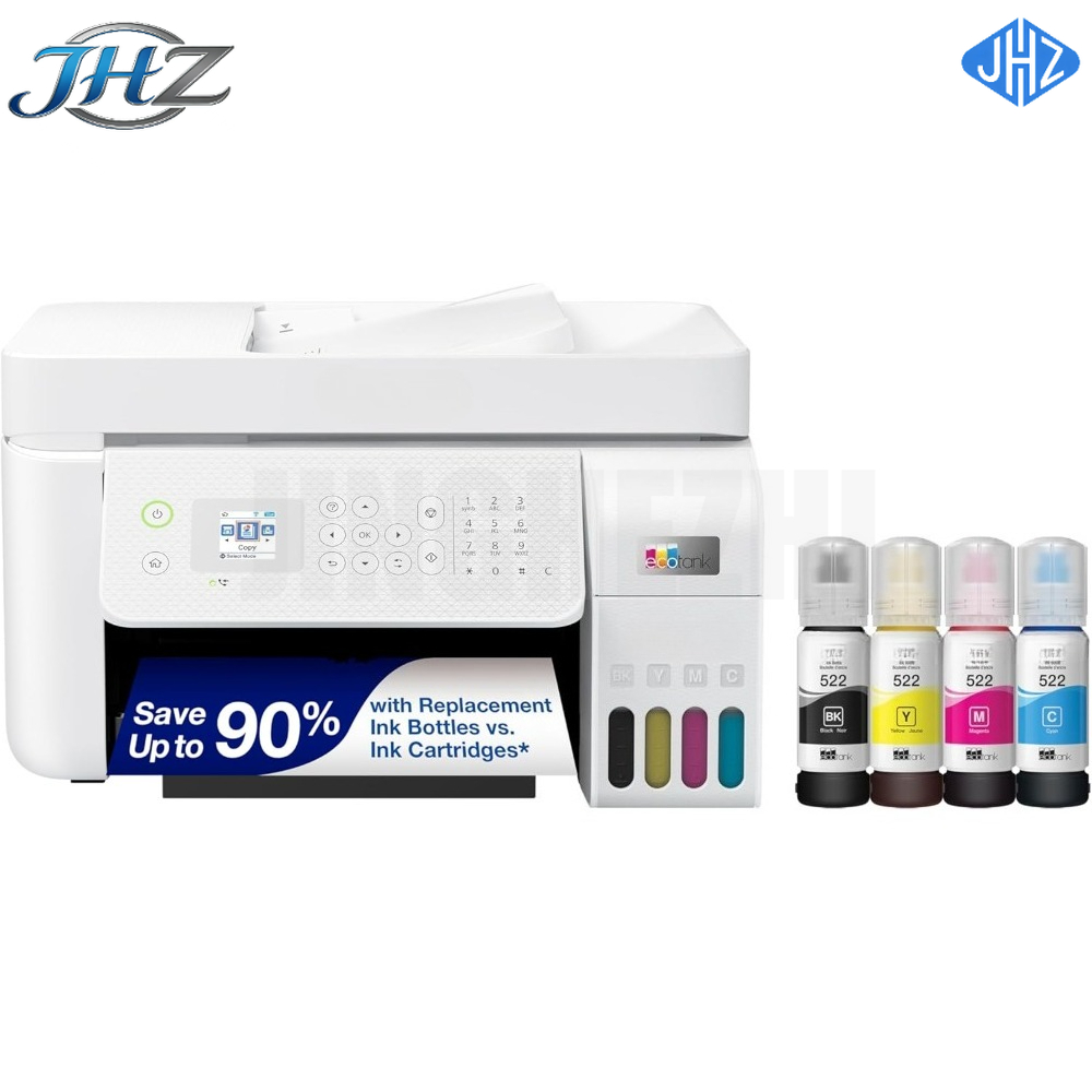 JHZ for NEW ホワイト ET-4800 ワイヤレス オールインワン カートリッジ不要のスーパータンク プリンター (スキャナー、コピー機、ファックス、ADF 付き)