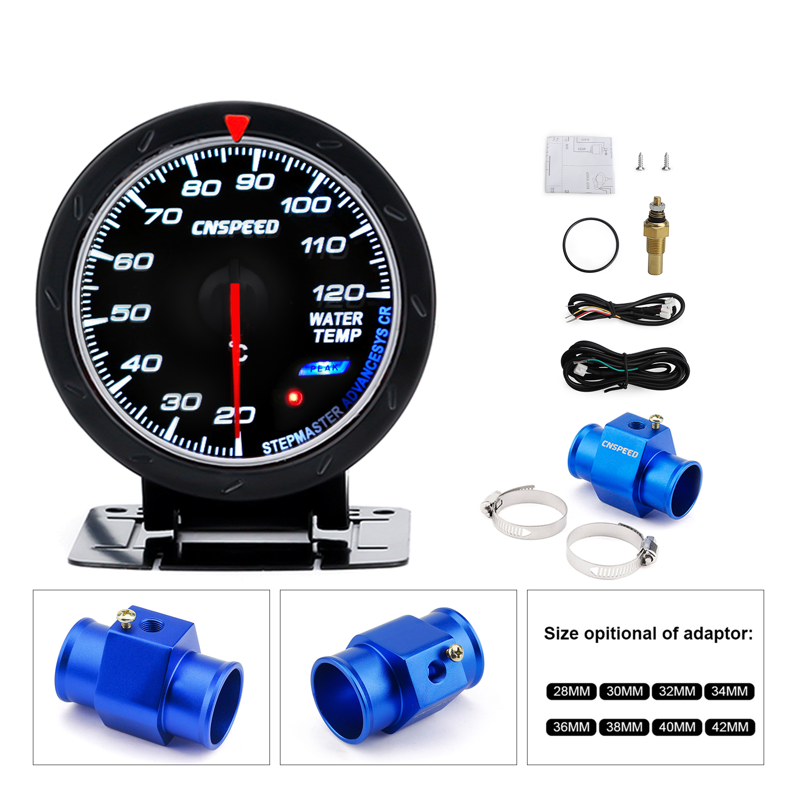 CNSPEED greddy mano 水温センサーアダプターゲージ 20-120 摂氏 1/8 NPT 水温圧力計シールパイプ