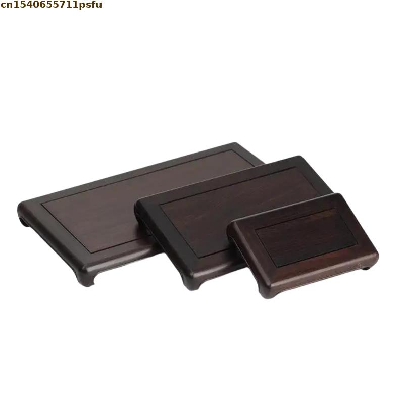 Wooden Display Stand Miniature Ebony Base Figurines Vase Flower Pot Sorting Table Coffee Tea Sets Pedestal Bonsai Plant Shelf