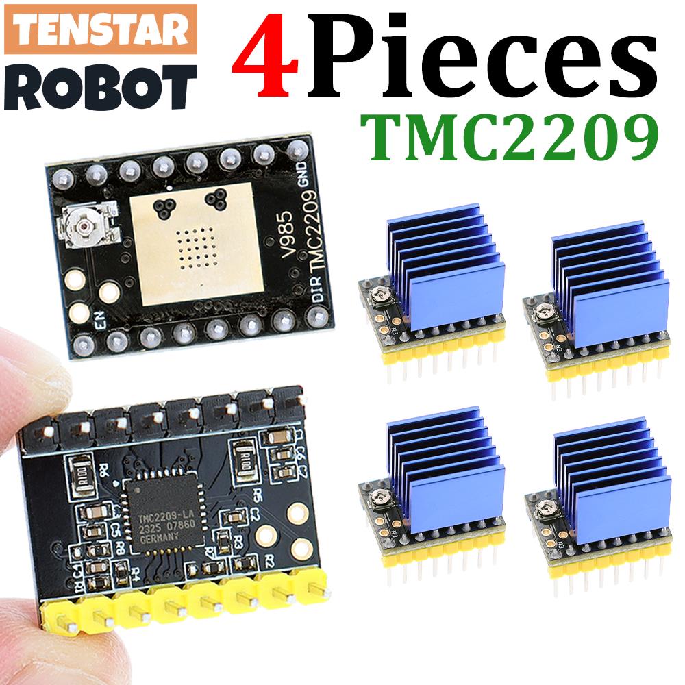 TENSTAR 4 個 TMC2209 モジュール V2.0 ヒートシンク付きステッピングモータードライバー 2A 3d プリンター部品 256 サブディビジョンサイレント印刷