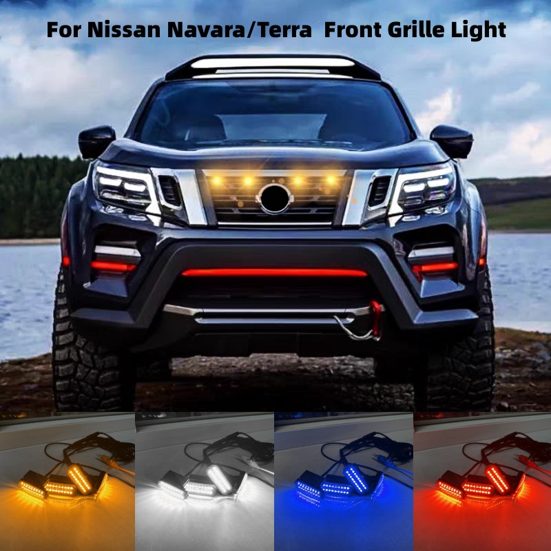 18LED フロントグリルライト日産ナバラ/テラ車デイタイムランニングライトホイール眉毛ランプピックアップオフロード 12V