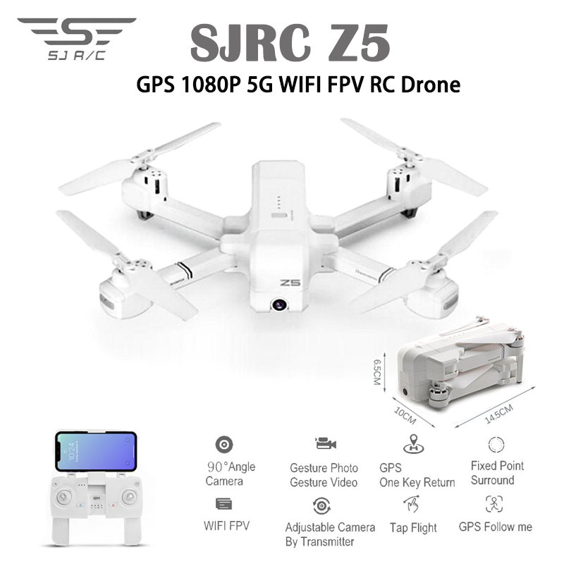 SJRC Z5 RC ドローン RTF 5G WiFi FPV 1080P カメラ付きプロ仕様 Selfie 折りたたみオプティカルフロー クアッドコプター vs XS809 B5W JJPRO X5 F11