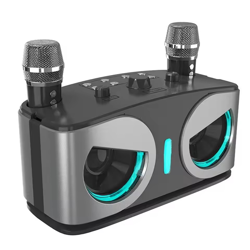 カラオケワイヤレスポータブル Bluetooth スピーカーマイクサブウーファーマシン強力なサウンドボックス音楽 Caixa デソムオーディオ Bocina