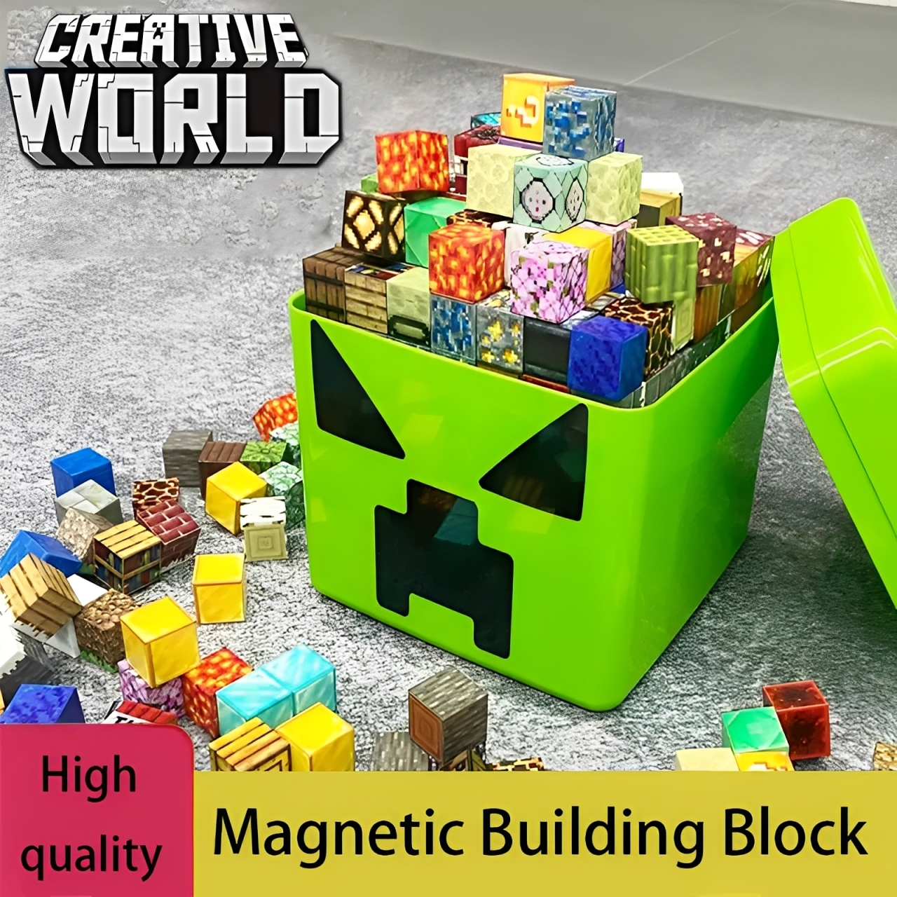 磁気ビルディングブロック鉱山世界キューブマグネット世界セット子供時代 DIY モデル子供幹最高のモンテッソーリ感覚玩具