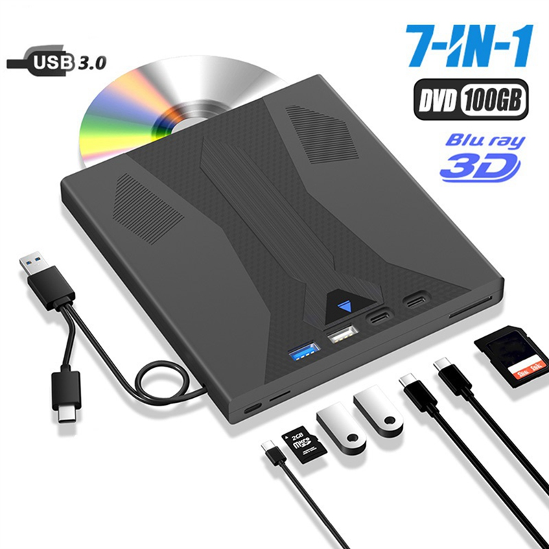 新しい外部ブルーレイドライブバーナー、100G ディスク USB 3.0 および Type-C DVD/CD/BD プレーヤーをサポート、ノートパソコン用 3D 光学式ブルーレイドライブ-N34R