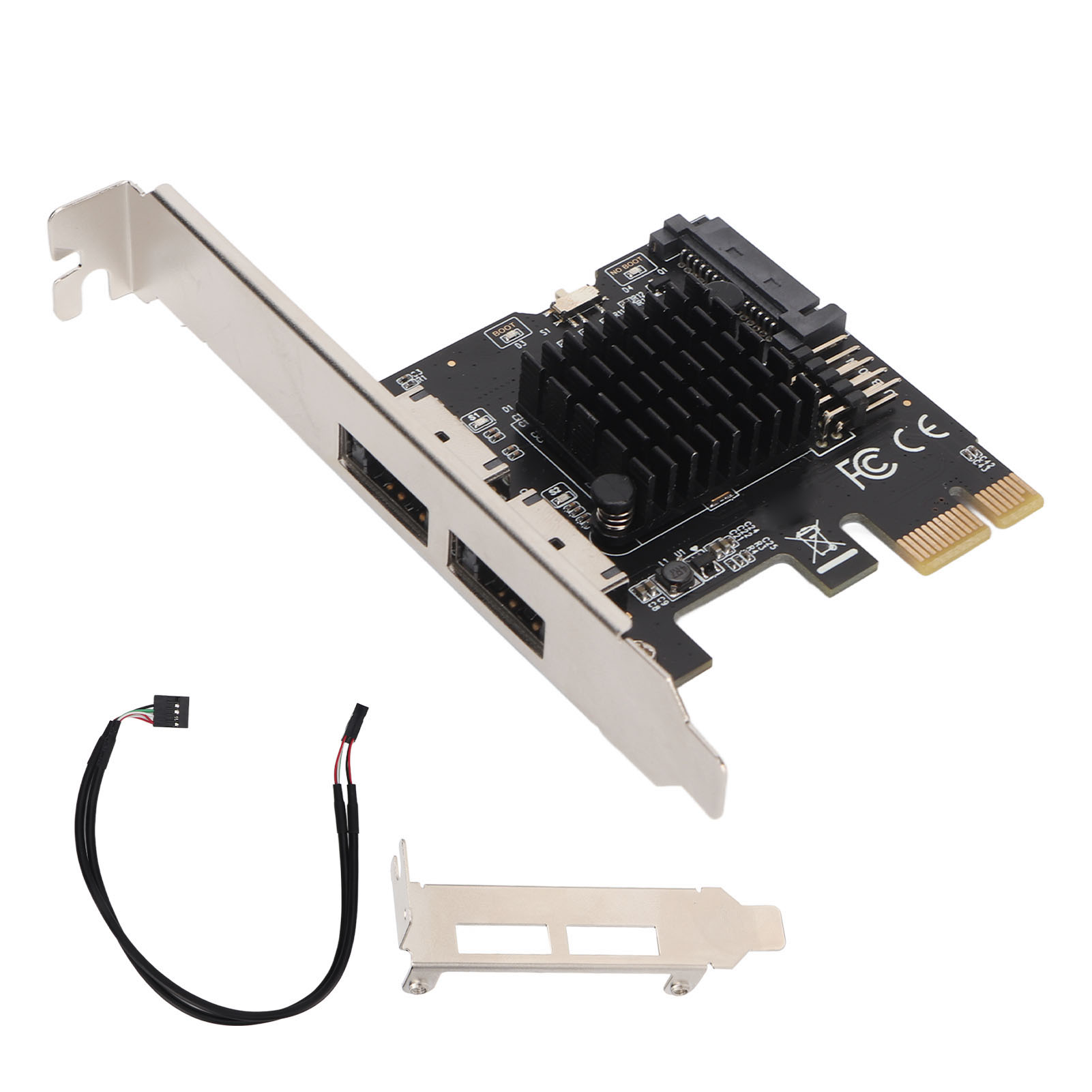 PCIE - 電源eSATA拡張カード 2ポート 6.0Gbps ホットスワップ対応 プラグアンドプレイ PCI Express SATAカード デスクトップコンピュータ用
