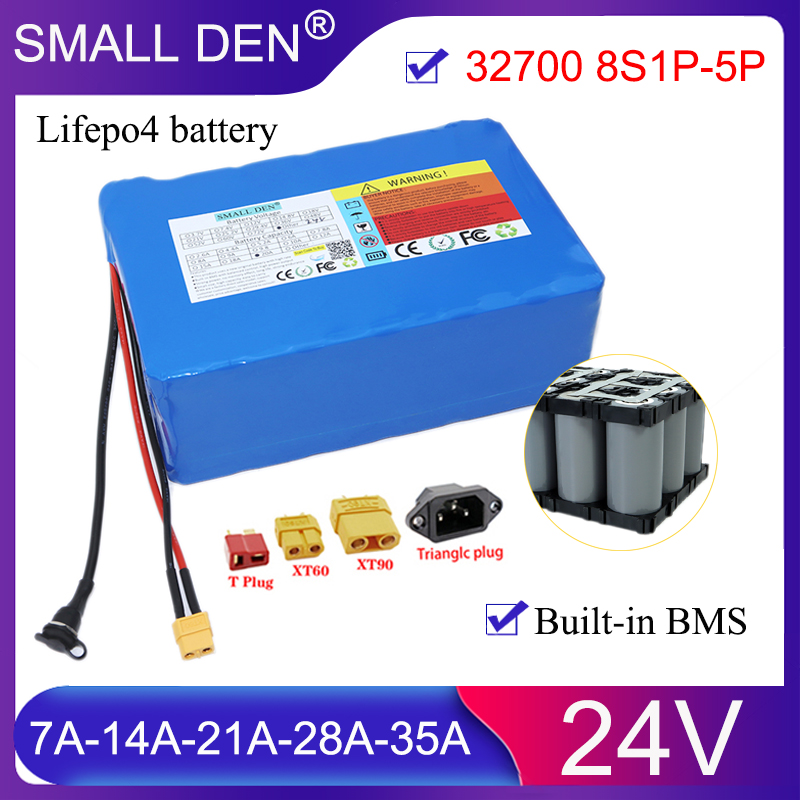 32700 ミュウ 24V 7AH 14AH 21AH 28AH 35AH LiFePO4 バッテリーパック 8S1P-5P 内蔵 BMS 25.6V UPS 電源 E-スクーター車椅子