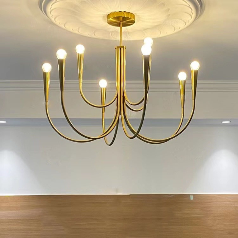 Designer style restaurant branch chandelier Nordic French American retro living room bedroom room medieval lighting fixtures