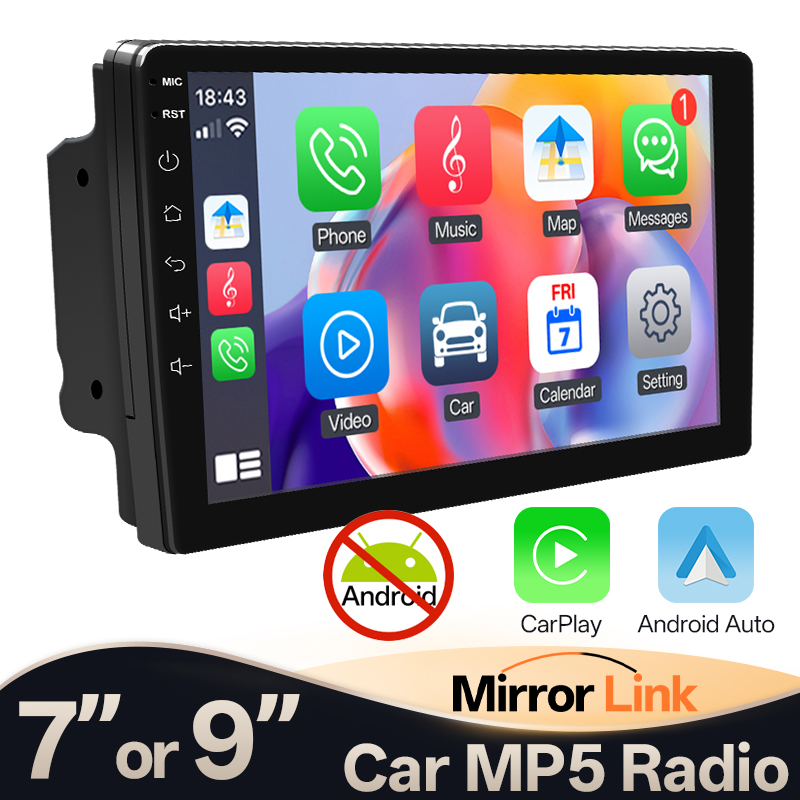 Hippcron 7/9 インチ カーラジオ 2 Din ワイヤレス Android 自動 Carplay マルチメディア プレーヤー Bluetooth IPS タッチ スクリーン FM オーディオ レシーバー