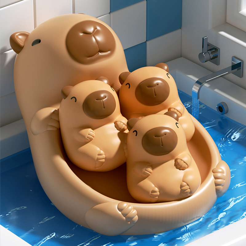 ベビーバスおもちゃかわいいフローティング漫画動物カピバラ子供バスルームシャワーソフトゲーム子供プール水遊びギフト