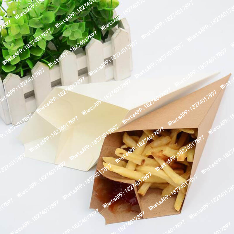 100 個フライドポテトボックスコーンチップケチャップカップファーストフードレストランテイクアウト使い捨て食品紙パッケージ