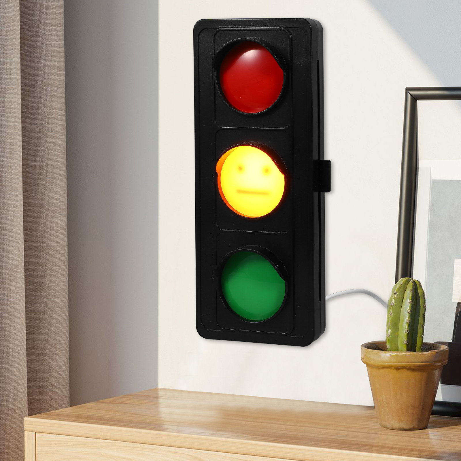 デスク交通信号灯 ミニマリスト LED 交通信号灯 オフィス会議用作業ステータスインジケーター チームコミュニケーション