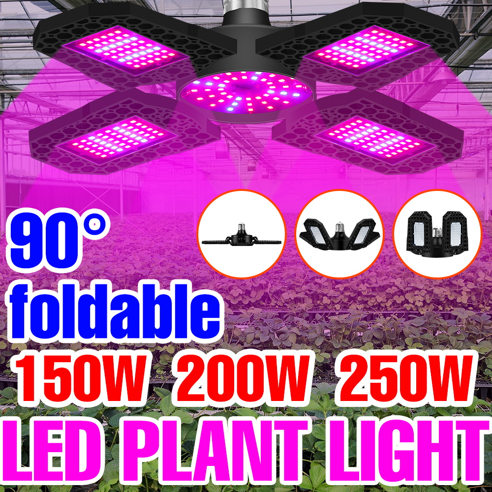 250 ワット LED 屋内成長電球フルスペクトル E27 折りたたみ植物フィルライト温室テント水耕野菜果物栽培ランプ