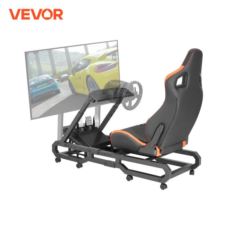 VEVOR レーシングホイールスタンド Logitech G923/G920/G29 高耐久スチールドライビングシミュレーターコックピット-Thrustmaster T248P 負荷 330 LBS