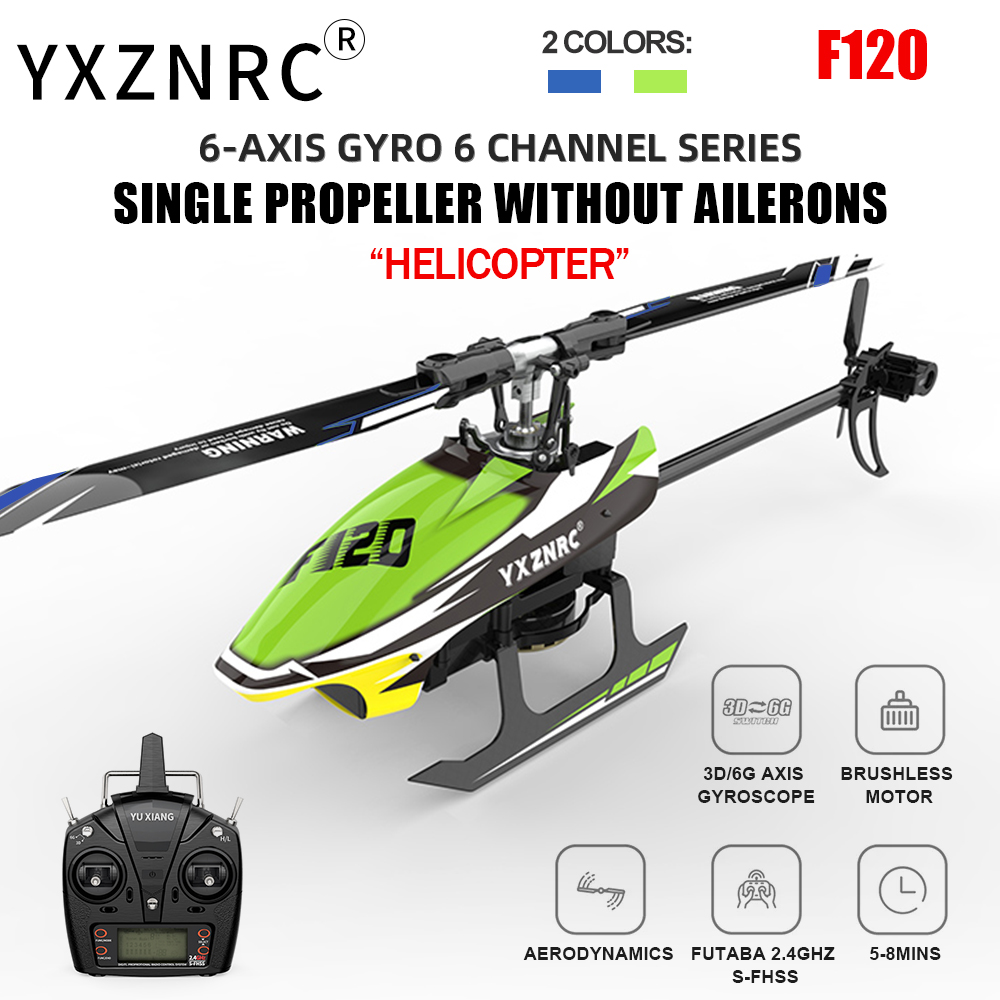 YXZNRC F120 RC ヘリコプター 2.4G 6CH 6 軸ジャイロ 3D6G ダイレクトドライブ ブラシレスモーター フライバーレス アロバティック ミニ ドローン BNF RTF