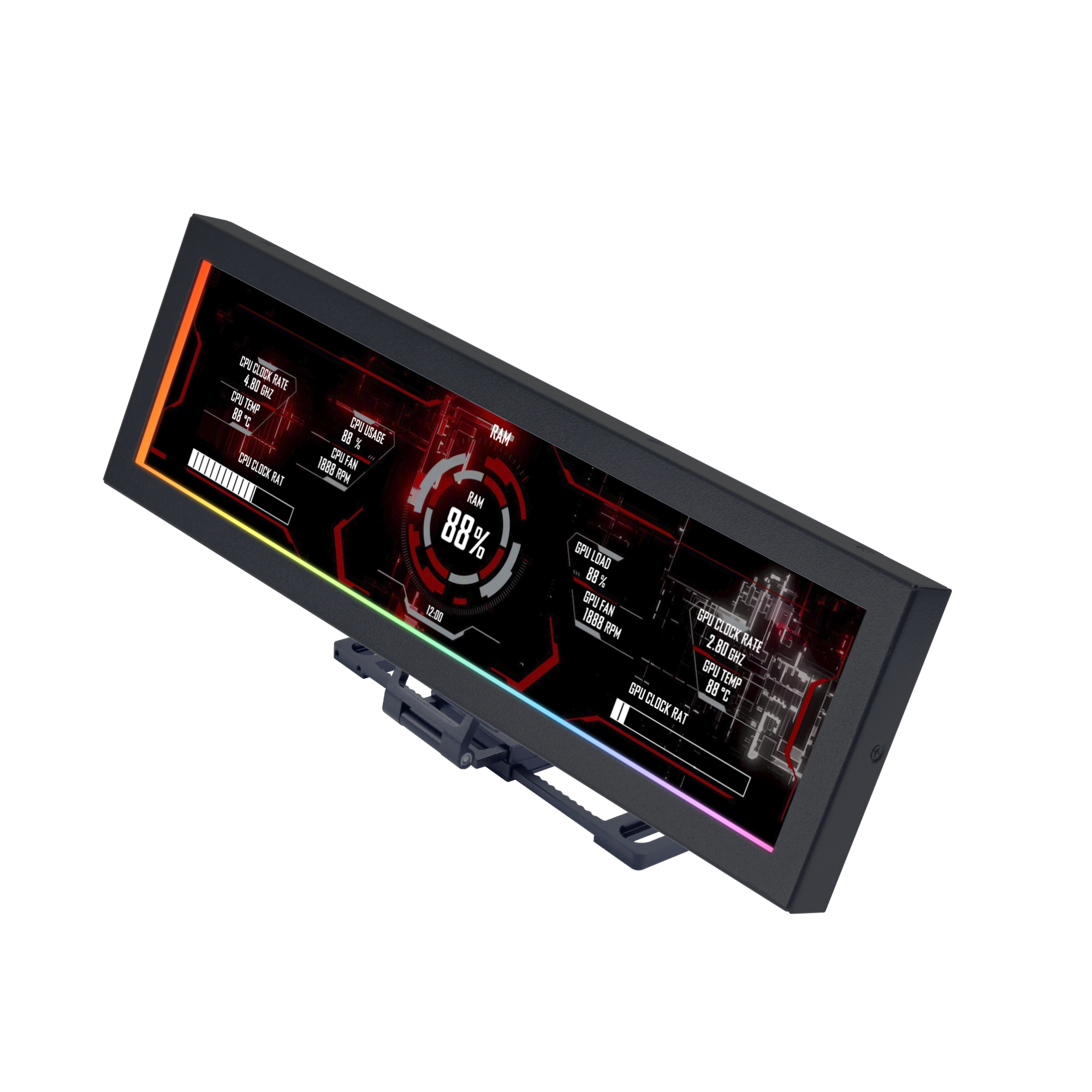 LIAN LI 8.8 インチユニバーサルスクリーン 1920x480 解像度 IPS LCD ディスプレイ PC ケース用