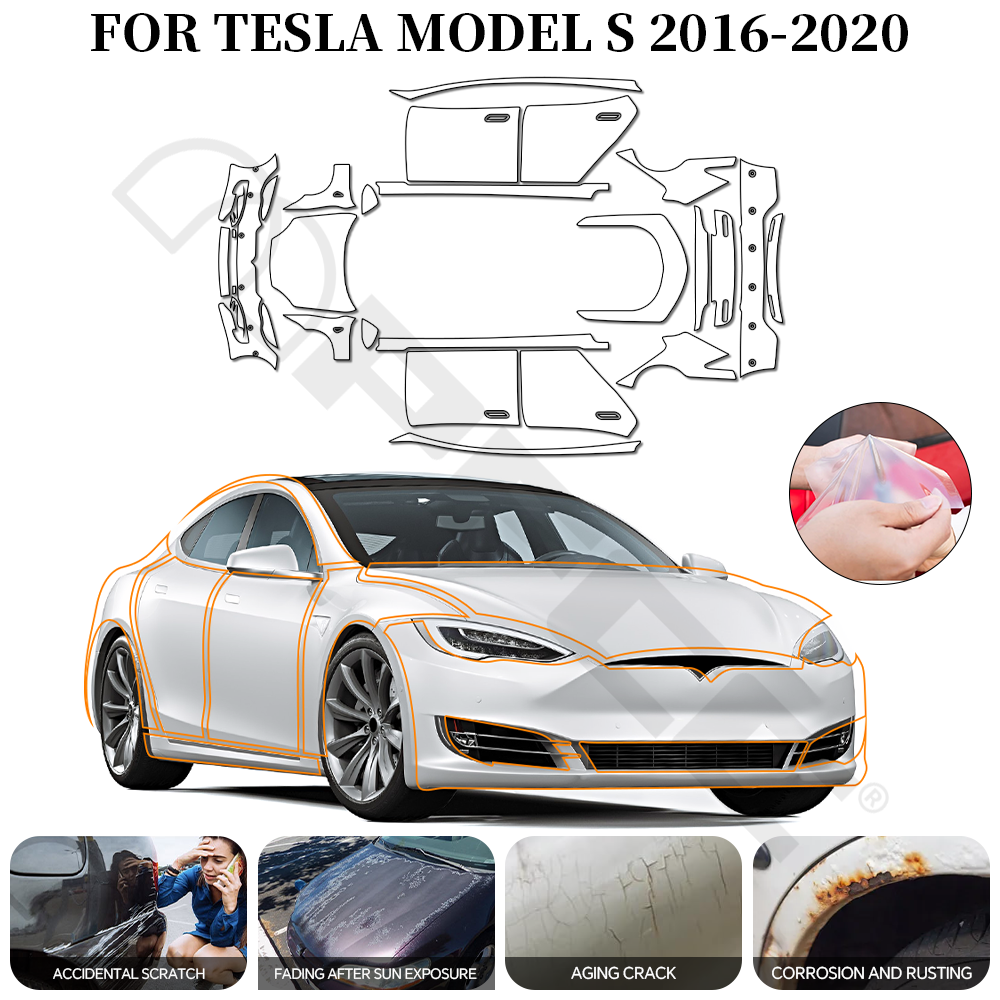 テスラモデル S 2016-2020 PPF TPU プレカットペイント保護フィルムアンチスクラッチ目に見えないクリアブラジャー耐性カーラップフィルム