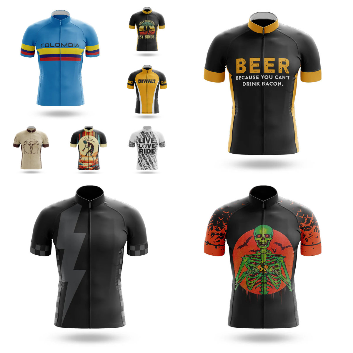 ハロウィンスカルサイクリングジャージ服 Mtb 男性衣料品専門のシャツショーツ男性ジャンパー夏のバイクジャージよだれかけ
