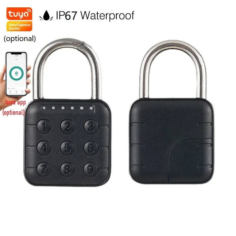 EGFirtor Tuya スマートホーム生体認証デジタル南京錠 IP67 防水スマートドアロックキャビネットロックジムワードローブドアパスワードロック