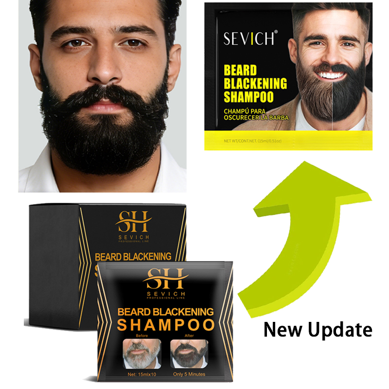 5-20 個ナチュラルヘア染料黒ひげシャンプーひげペイント男性ひげ着色染料 5 分一時的な黒化口ひげシャンプー