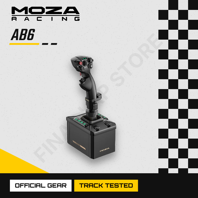 -MOZA AB6 フライト シム バンドル、6Nm ダイレクト ドライブ フォース フィードバック ベース、MHG ジョイスティック、DCS 用 29 入力付き