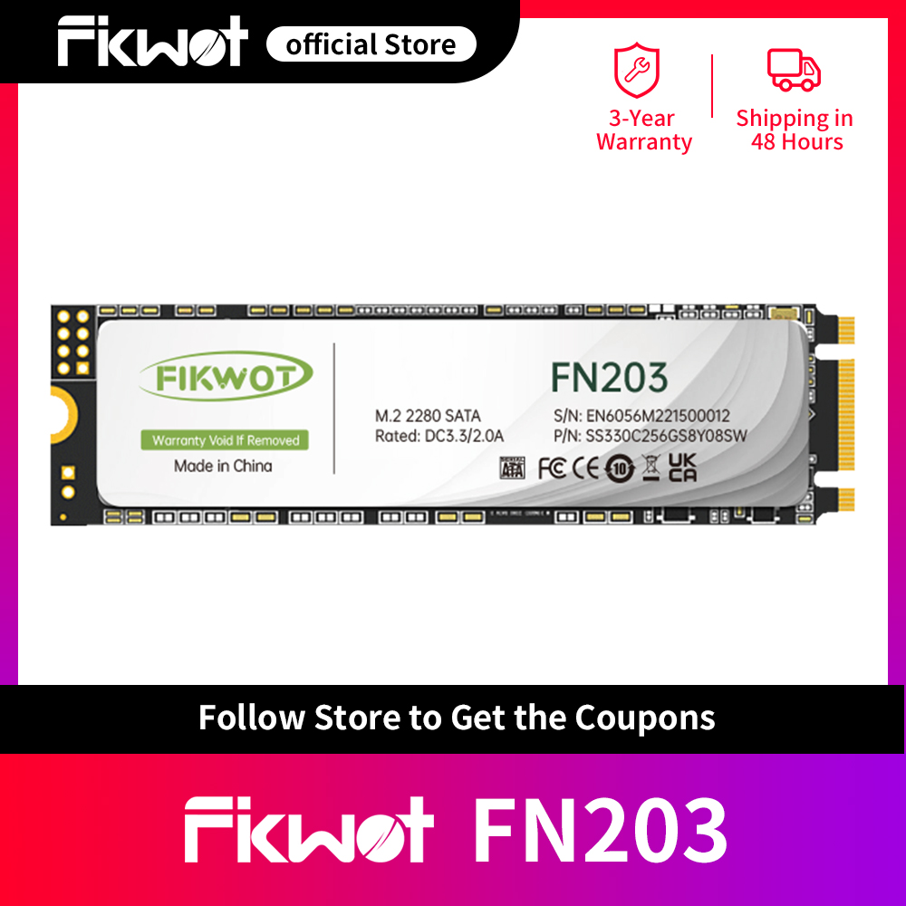 Fikwot FN203 M.2 SSD SATA III 256GB 512GB 1TB 6Gbps 550MB/s 3D NAND フラッシュ NGFF 内部ソリッドステートドライブ ラップトップ PC デスクトップ用