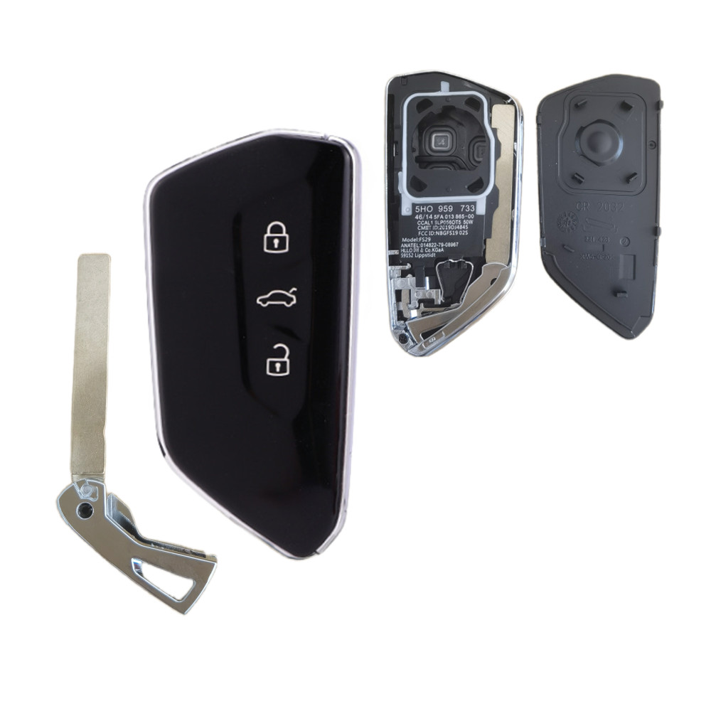 3 ボタンリモートコントロールキーシェルフォルクスワーゲンゴルフ 8 VW スマートカードケース KD HZ25 ZA25 ZB25 リモートコントロールキーケーシング