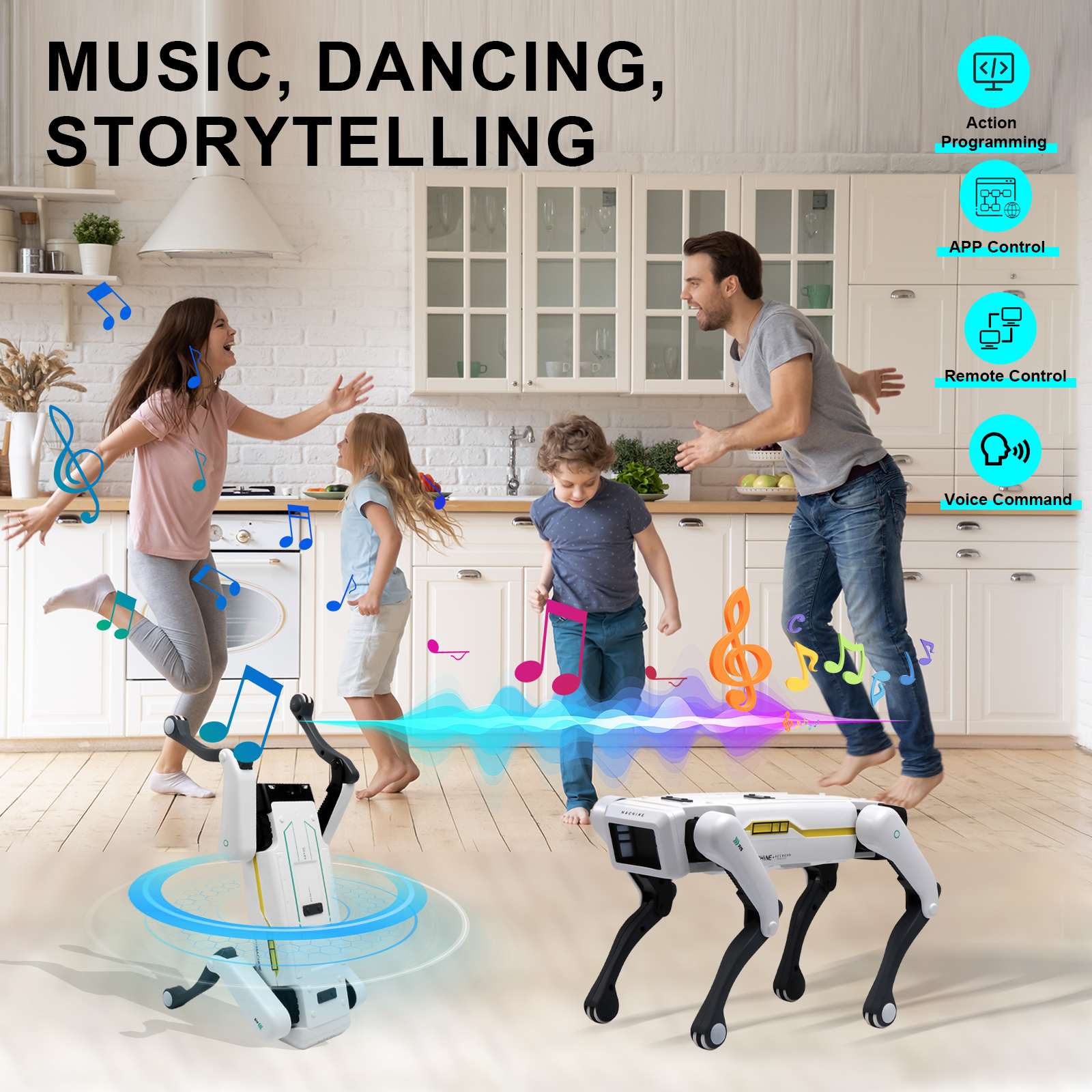 新 2026 インテリジェント AI RC ロボット犬音声対話アプリリモコンプログラミング歌ダンシングマシン犬子供のおもちゃ