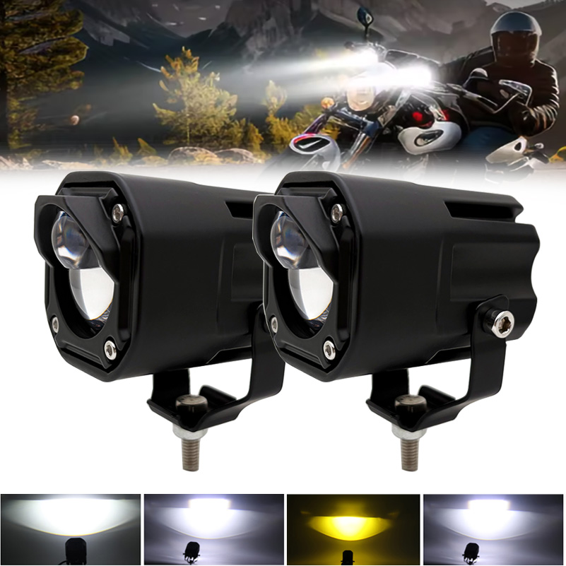 1/2Motorcycle Headlight Working Driving Lights Flash Fog Lamps for Led Spotlight 80W 6000K for ATV Truck Dirt Bike SUV UTV.