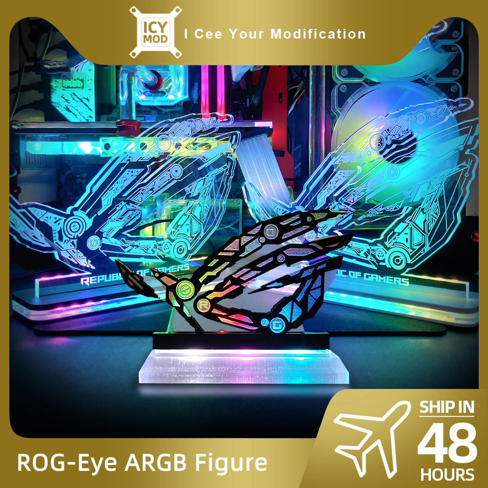 A-RGB ROG フィギュア信念装飾品ゲーマー共和国 5V3PIN LED レインボー照明 AURA SYNC ゲーマーキャビネットアクリル照明ベース