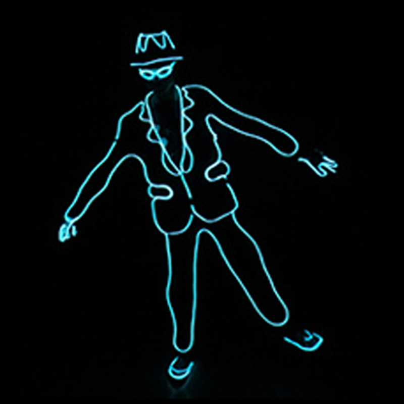発光ライトアップ模造ダンス服ファッションネオン発光 EL ワイヤー衣装クールなライトアップストリップナイトショーコスプレ衣装