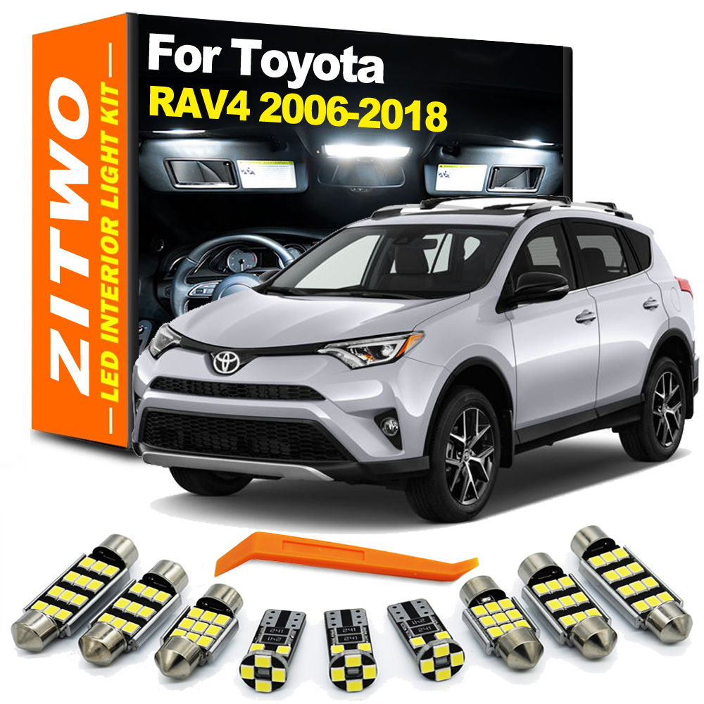 ZITWO 10 個 LED インテリアドーム読書灯荷物プレート電球キットトヨタ RAV4 2006 2008 2010 -2012 2014 2015 2016 2017 2018