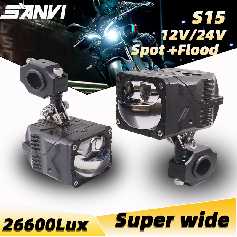 SANVI S15 2.5 ''オートバイ LED 運転作業ライトスポットライト補助ライトバー Moto SUV ATV 4X 4offRoad 116 ワット 26600Lux